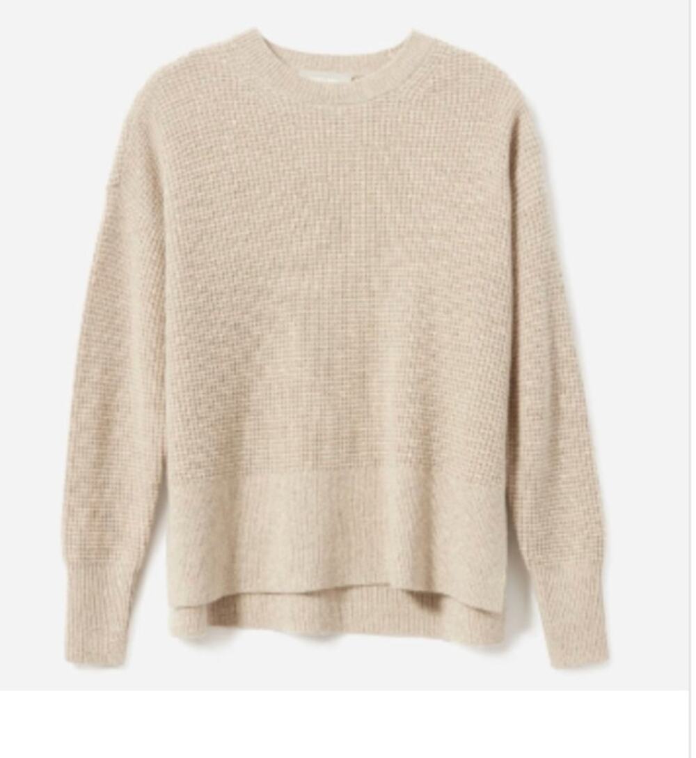 Everlane 100% Cashmere Waffle-Knit Crewneck Sweater